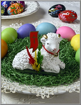'Baranek Wielkanocny' Easter Lamb plaster decoration from Poland