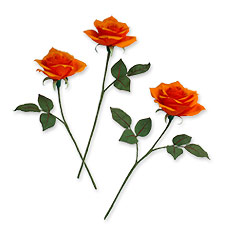 Orange Crepe Paper Roses