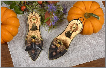 Pair of Midnight Soiree Party Slipper ornaments