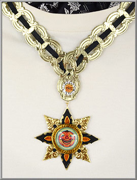 'Mystical Pumpkin' Halloween Amulet Dresden Chain Necklace
