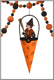 Witch Cotton Batting Halloween Ornament from Blumchen