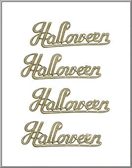 "Halloween" Script vintage gold foil die-cuts from Japan