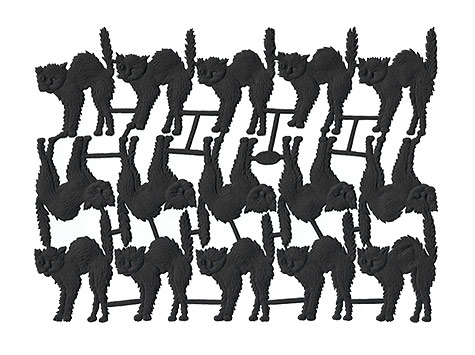 Halloween Kitty Cats Black Dresden Trims from Germany