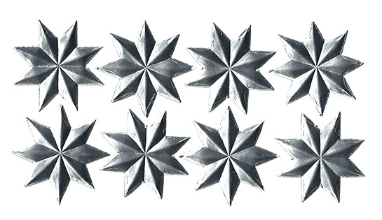 Large Craft Stars Silver Dresden Trims from Germany