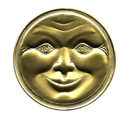 Man-in-the-Moon Gold Dresden Decoration from Germany