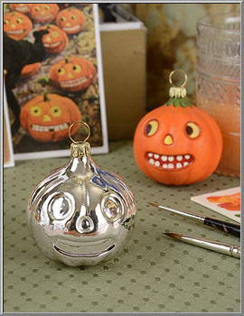 Jack-O-Lantern blown glass ornament