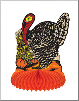 Fall Harvest Turkey Thanksgiving Centerpiece Honeycomb Decoration