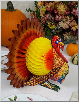 Thanksgiving Turkey Centerpiece Honeycomb Decoration