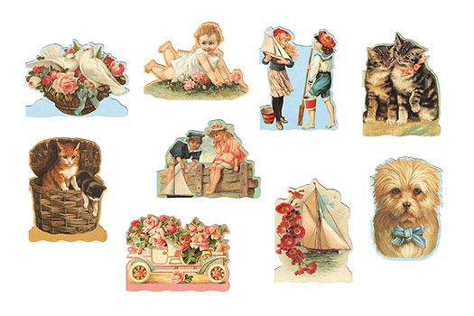 'Victorian Motifs' mini cards assortment from England