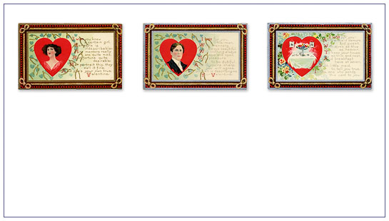 Valentine Verses circa 1910 penny postcards