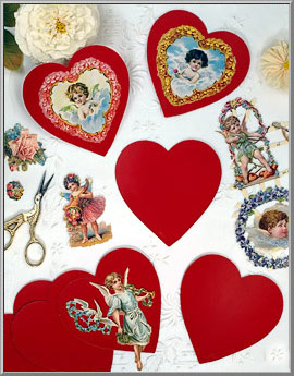 4" Red Hearts Valentine Cutouts - Made in USA