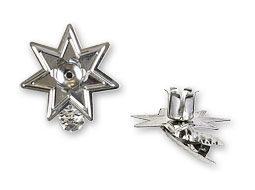 Star Christmas tree candle clips in silver
