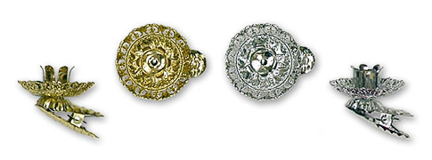 Victorian Filigree Christmas tree candle clips in gold or silver