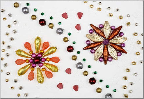 Blown Glass Ornament Beads for Christmas Tree Garlands from the Czech Republic