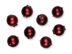 Blown Glass Ornament Beads 18mm Burgundy - Made in Czech Republic