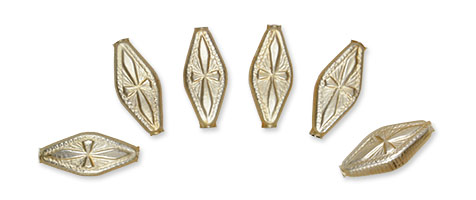Ivory Diamond Cookie Blown Glass Ornament Beads from the Czech Republic