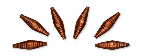 Chocolate Brown Bicone Blown Glass Ornament Beads from the Czech Republic