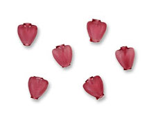 Blown Glass Red Heart Beads - Made in Czech Republic