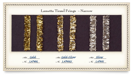 Narow Lametta Tinsel Fringe Color Samples Card