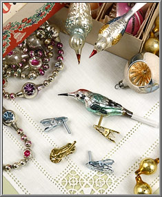 German Christmas ornament bird leg clips