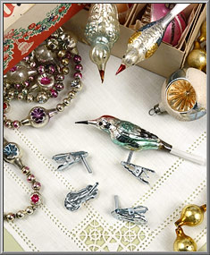 Bird Leg Clips - Christmas ornament metal clips from Germany with a single leg