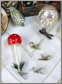 Pronged Christmas ornament clips from Germany