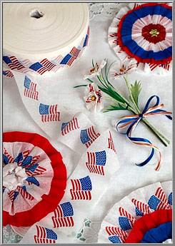 'Old Glory' American flag streamers, made in the USA by Dennecrepe