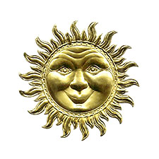 Smiling Radiant Sun Dresden die-cut ornament from Germany