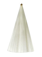 Pearl white antique spun glass tail, 4" high - Made in Germany