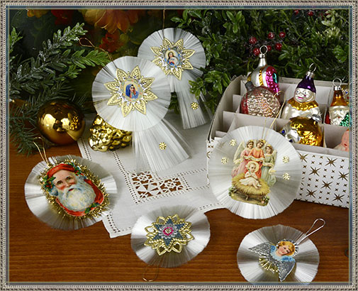 Antique spun glass Christmas ornaments from D. Blumchen & Company