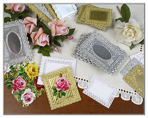 Victorian Dresden Paper Lace Doily Cards from Germany