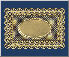 Puncetto Lace Dresden gold paper foil doily die-cut card from Germany