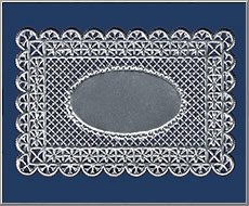 Puncetto Lace Dresden silver paper foil doily die-cut card from Germany