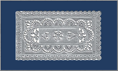 Dresden Filigree Note Card - silver matte fold-over doily card from Germany