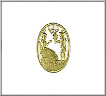 Romantic Couple Silhouette vintage die-cut Dresden gold paper foil trims