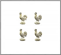 Mini Roosters vintage die-cut Dresden gold paper foil trims