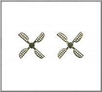 Windmill Blades vintage die-cut Dresden gold paper foil trims