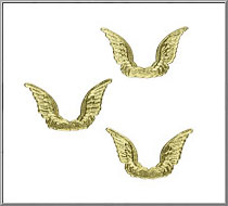 Petite Feathery Angel Wings vintage die-cut Dresden gold paper foil trims