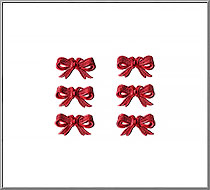 Fancy Ribbon Bows vintage die-cut Dresden red paper foil trims