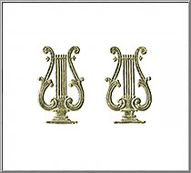 Angel Lyre vintage die-cut Dresden gold paper foil trims