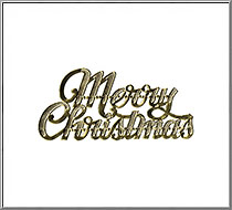 Merry Christmas Script vintage die-cut Dresden gold paper foil trims
