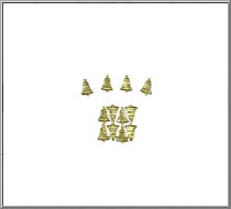 Teeny-Tiny Bells vintage die-cut Dresden gold paper foil trims