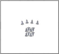 Teeny-Tiny Bells vintage die-cut Dresden silver paper foil trims