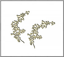 Maidenhair Ferns vintage die-cut Dresden gold paper foil trims