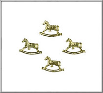 Rocking Horse vintage die-cut Dresden gold paper foil trims