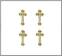 Trefoil Cross vintage die-cut Dresden gold paper foil trims