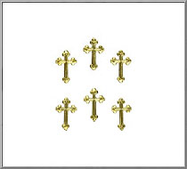 Bottony Cross vintage die-cut Dresden gold paper foil trims