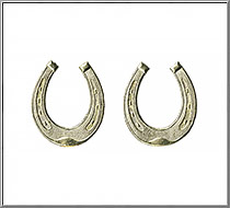 Good Luck Horseshoes vintage die-cut Dresden gold paper foil trims