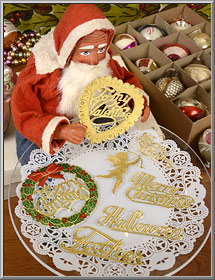 Santa cardboard cutouts in cello packages