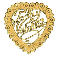 gold foil paper die cut Valentine heart